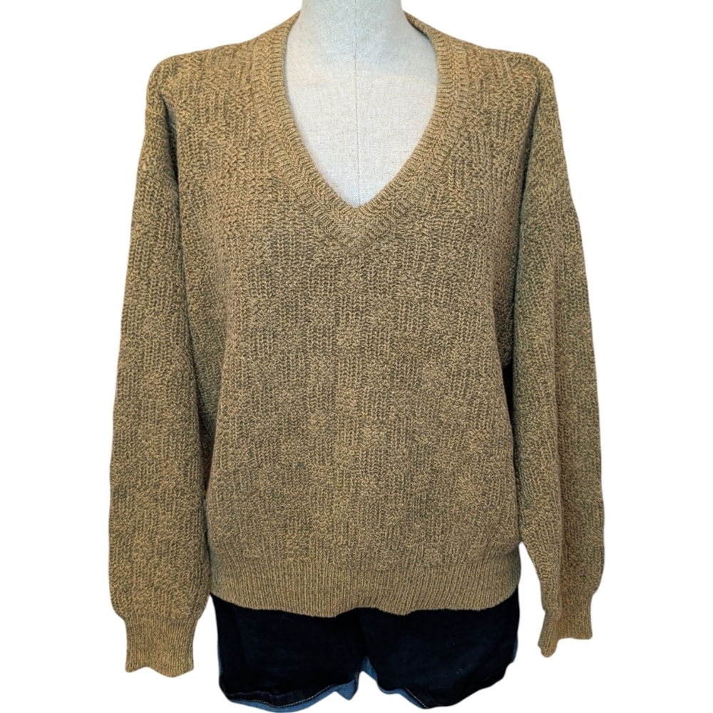Vintage 90s Principles Cotton V-Neck Knit Sweater Large